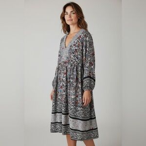 SEE BY CHLOE Dress Black Floral V-Neck Dress XL